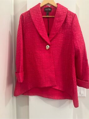 Joseph Ribkoff Hot Pink Textured Jacket color geranium